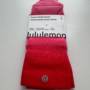 lululemon Power Stride Socks - Pink and Red Gradient